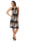 Designer-Kleid m- Kette schwarz-sand