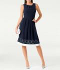Designer-Kleid marine-ecru