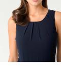 Designer-Kleid marine-ecru