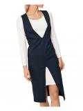 Designer-Kleid marine-offwhite
