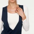 Designer-Kleid marine-offwhite