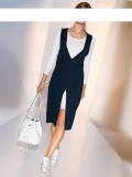 Designer-Kleid marine-offwhite