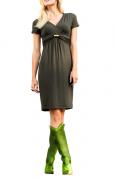 Designer-Kleid mit Drapierung oliv