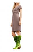 Designer-Kleid mit Drapierung taupe