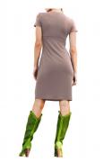 Designer-Kleid mit Drapierung taupe