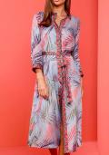 Designer-Kleid mit Gürtel eisblau-hummer