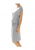 Designer-Kleid mit Gürtel graumelange