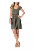 Designer-Kleid mit Gürtel oliv