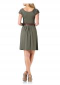 Designer-Kleid mit Gürtel oliv