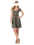 Designer-Kleid mit Gürtel oliv
