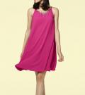 Designer-Kleid mit Kette pink