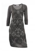 Designer-Kleid mit Perlen grau