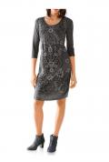 Designer-Kleid mit Perlen grau
