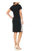 Designer-Kleid mit Perlen schwarz-bunt