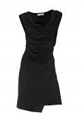 Designer-Kleid mit Raffungen schwarz
