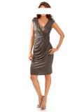 Designer-Kleid mit Raffungen taupe