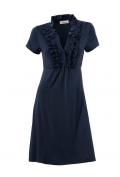 Designer-Kleid mit Rüschen dunkelblau