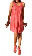 Designer-Kleid mit Seide und Spitze koral