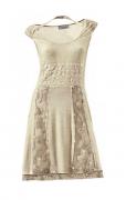 Designer-Kleid mit Spitze beige