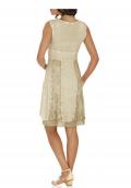 Designer-Kleid mit Spitze beige