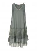Designer-Kleid mit Spitze oliv