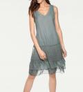 Designer-Kleid mit Spitze oliv