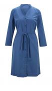 Designer-Kleid mit Stoffgürtel jeansblau