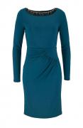 Designer-Kleid mit Strass petrol