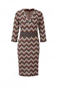 Designer-Kleid rostbraun-bunt