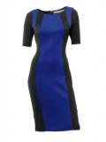 Designer-Kleid royalblau-schwarz