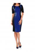 Designer-Kleid royalblau-schwarz
