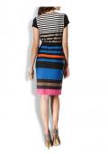 Designer-Kleid schwarz-blau-bunt