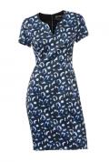 Designer-Kleid schwarz-blau-weiß