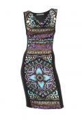 Designer-Kleid schwarz-bunt