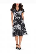 Designer-Kleid schwarz-creme Gr. 58