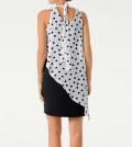 Designer-Kleid schwarz-ecru