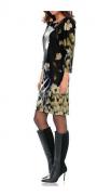 Designer-Kleid schwarz-gelb