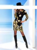 Designer-Kleid schwarz-gelb