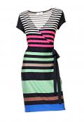 Designer-Kleid schwarz-grün-bunt