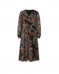 Designer-Kleid schwarz-papaya