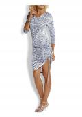 Designer-Kleid silbergtau-weiß