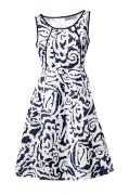 Designer-Kleid weiß-marine