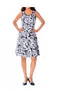 Designer-Kleid weiß-marine