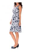 Designer-Kleid weiß-marine