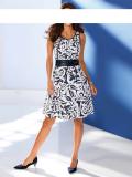 Designer-Kleid weiß-marine