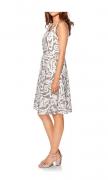 Designer-Kleid weiß-taupe