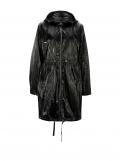 Designer-Knautschlack-Parka schwarz