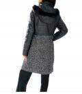 Designer-Kombisteppmantel schwarz