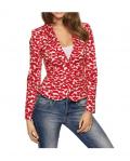 Designer-Kurzblazer koralle-weiß
