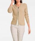 Designer-Kurzstrickjacke mit Strass sand